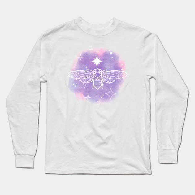 Cicada Stars Long Sleeve T-Shirt by TrapperWeasel